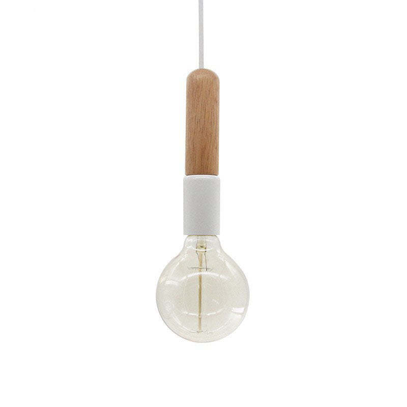 Nordic Minimalist Solid Wood Cylinder Pendant Light