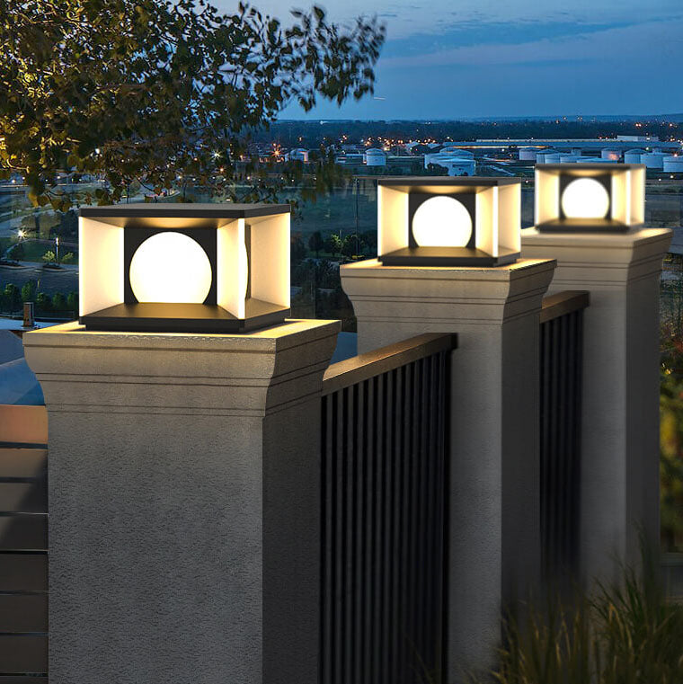 Simple Solar Square LED Outdoor Post Light