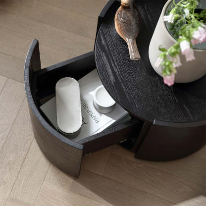 Minimalist Cylinder Wood 1-Drawer Nightstand