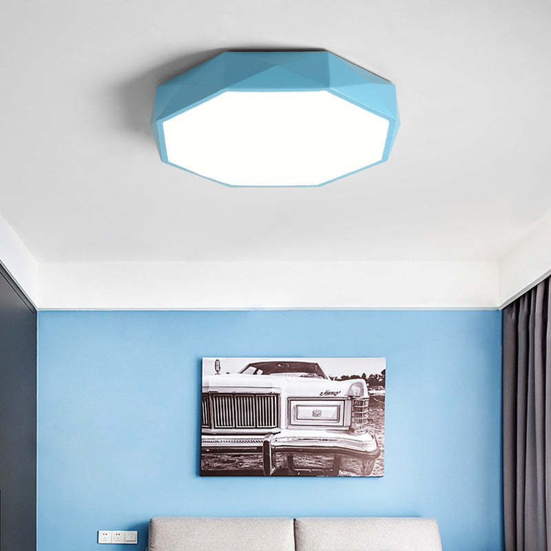 Nordic Macaron Diamond Iron Acrylic LED Flush Light