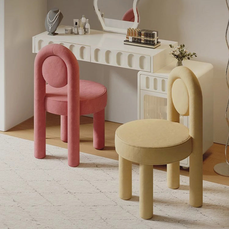 Scandinavian Fabric Steel Vanity Stool