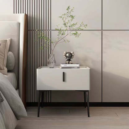 Scandinavian Wood Nightstand Wireless Charging — Ordinary / Blue