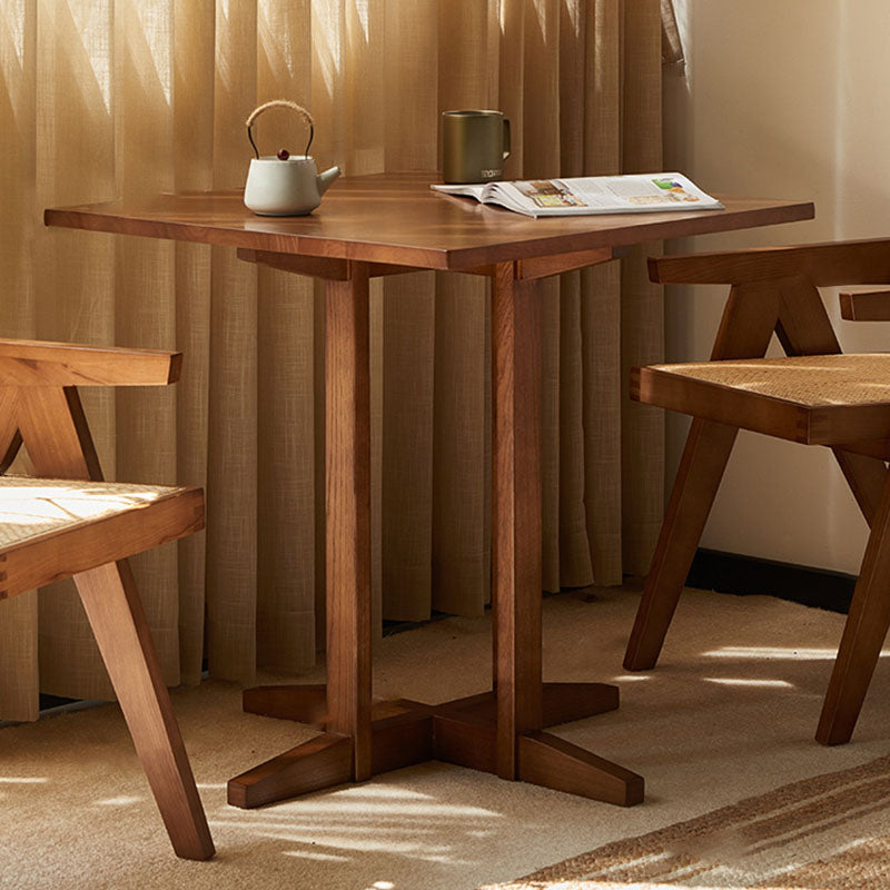 Minimalist cross coffee tables in wood — 27.56" L x 27.56" W x 28.74" H