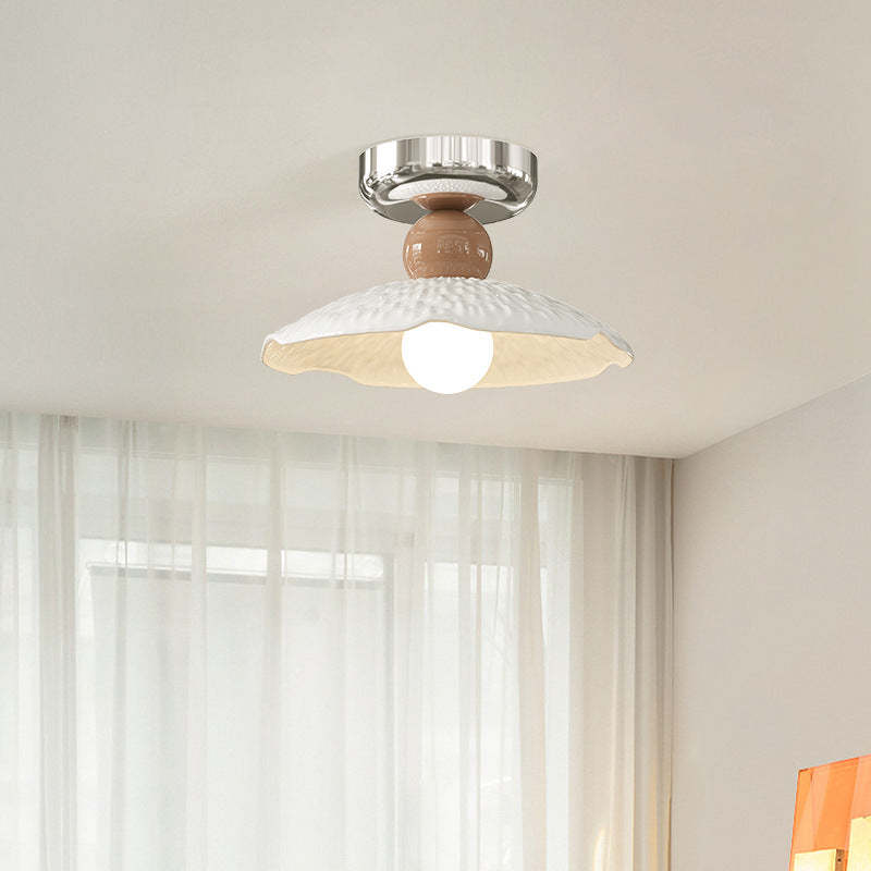 Modern Cream Iron Lace Round 1-Light Ceiling Light — A / Red / 110V-120V For US/CA