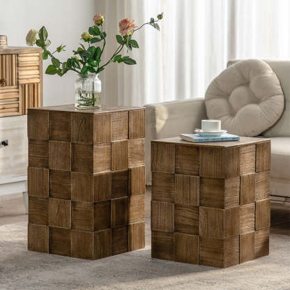 Vintage Solid Wood End Table