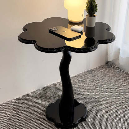 French Petal Wood Iron Side Table
