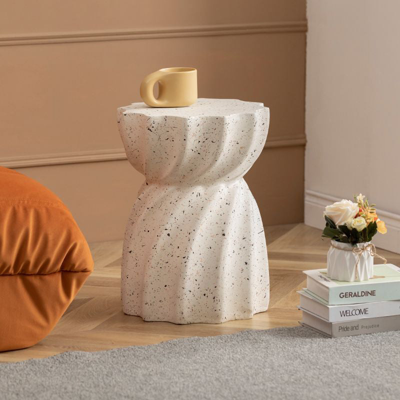 Nordic Lace Hourglass Magnesium Oxide End Table