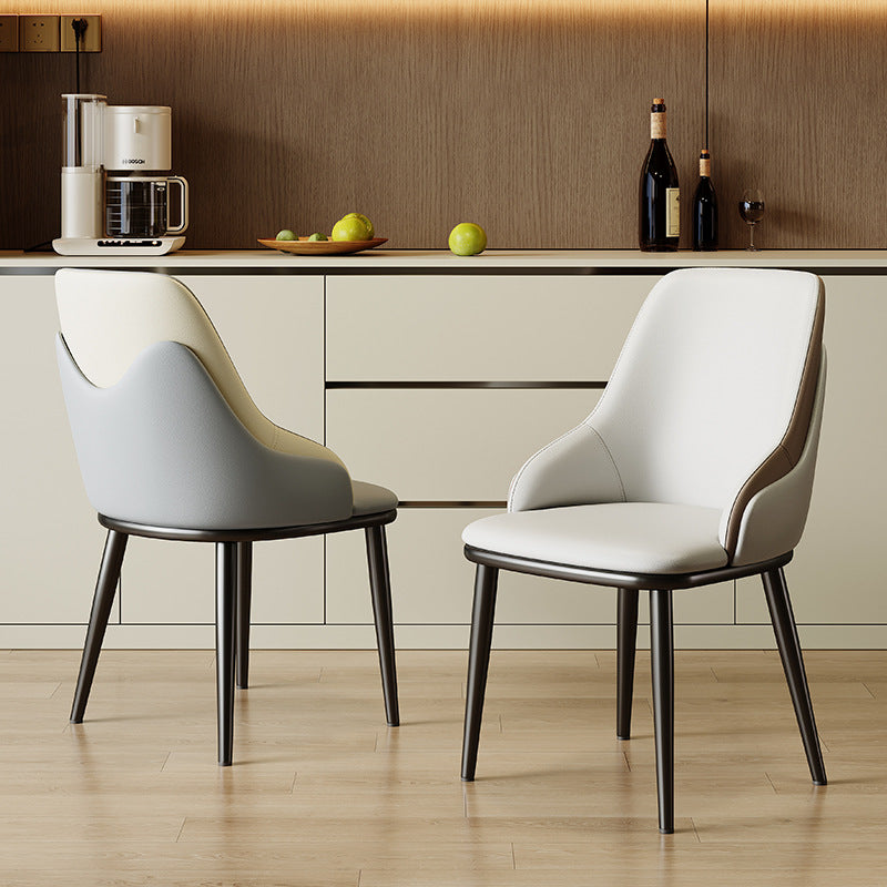 Nordic Leather Steel Mezzanine Dining Chair