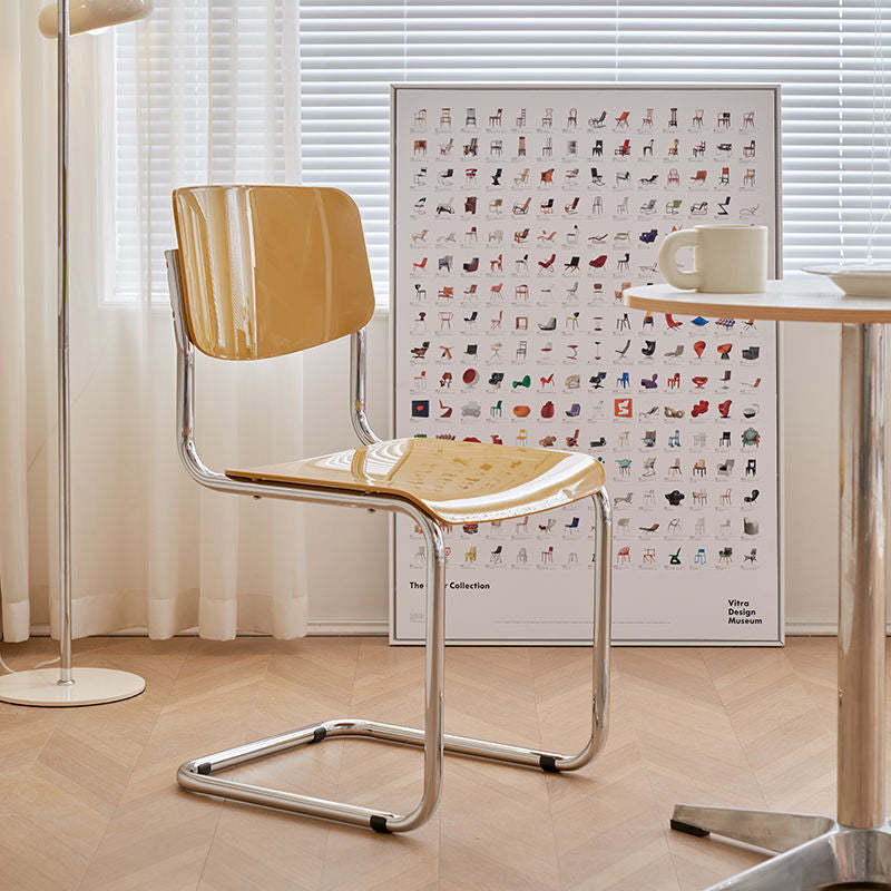 Modern Steel Dining Chair — Green