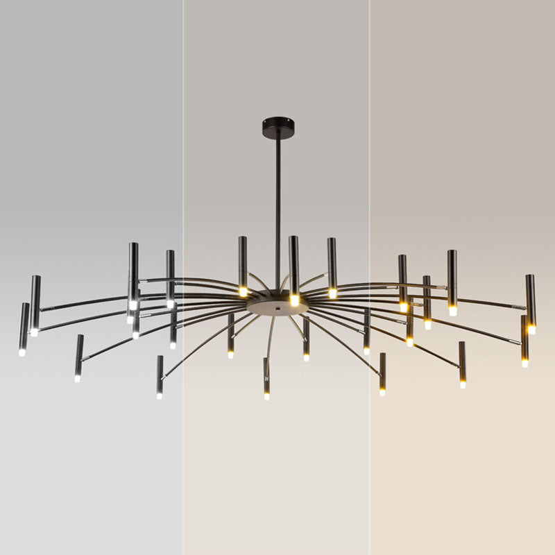 Scandinavian Radioactive Iron Aluminum Chandelier