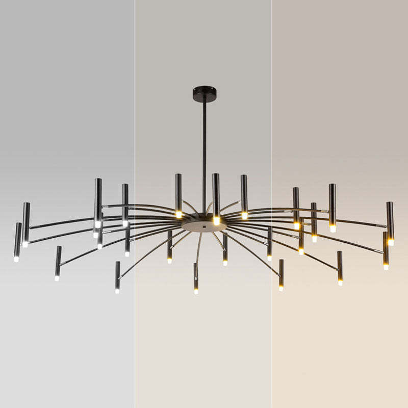 Scandinavian Radioactive Iron Aluminum Chandelier