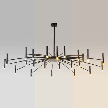 Scandinavian Radioactive Iron Aluminum Chandelier