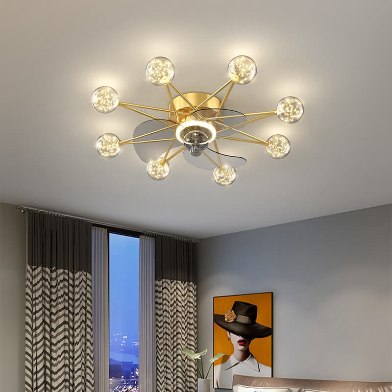 Minimalist Star LED Flush Mount Fan Light
