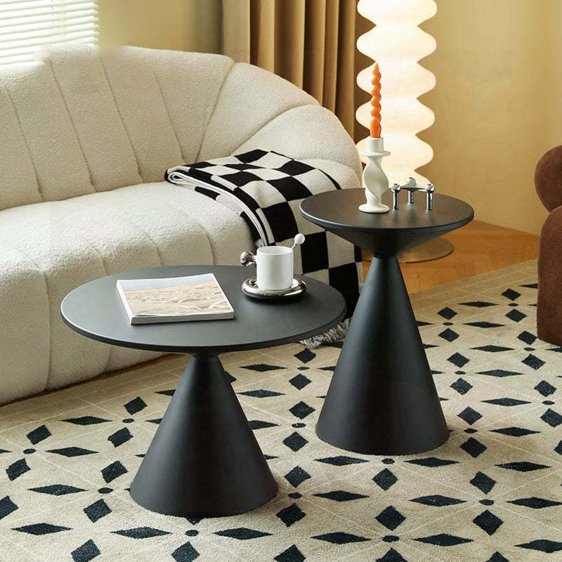 Black iron hourglass coffee tables - minimalist