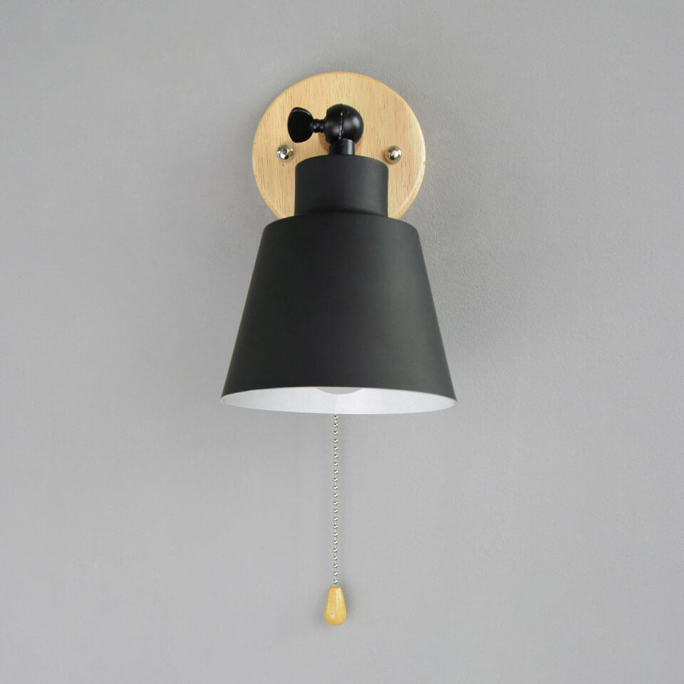 Nordic Macaron Rotatable Wood Wall Sconce