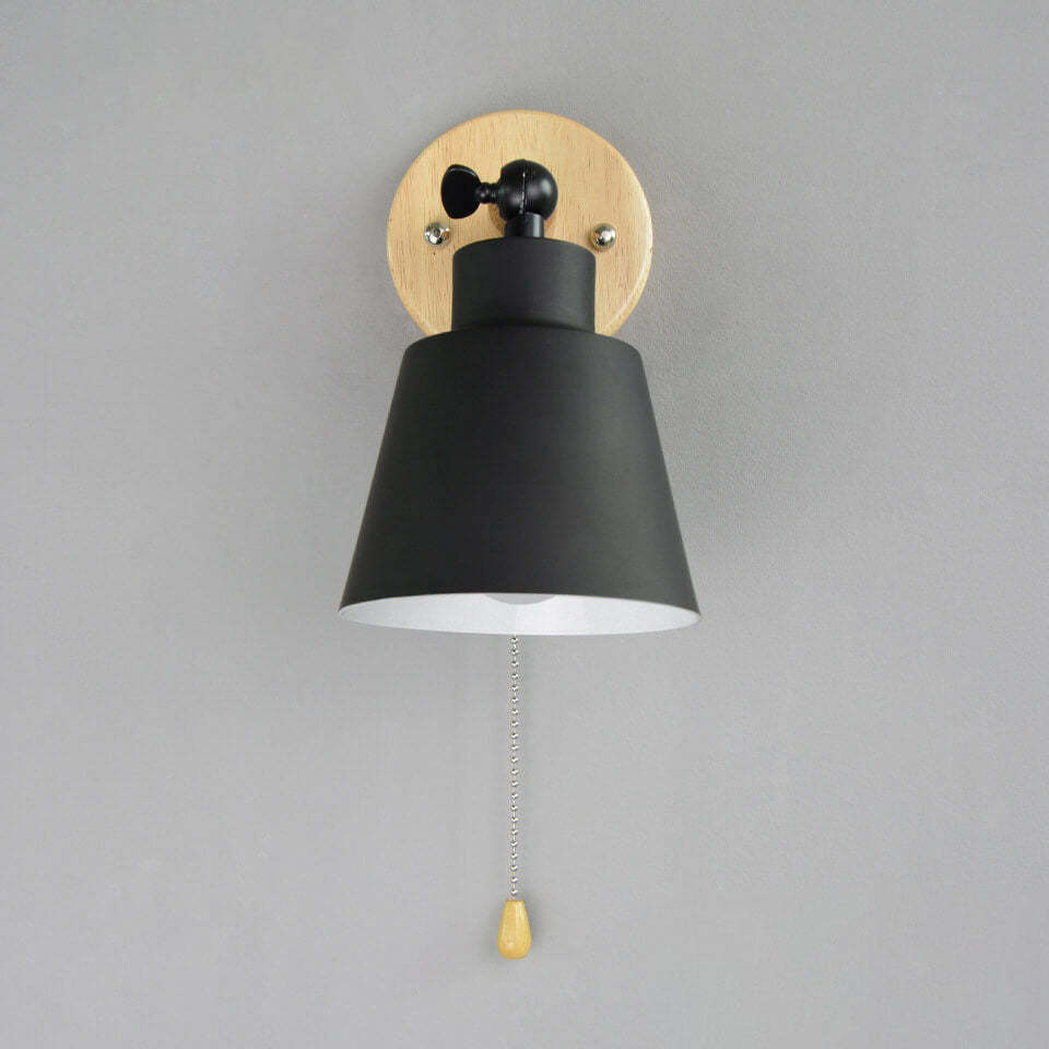 Nordic Macaron Rotatable Wood Wall Sconce