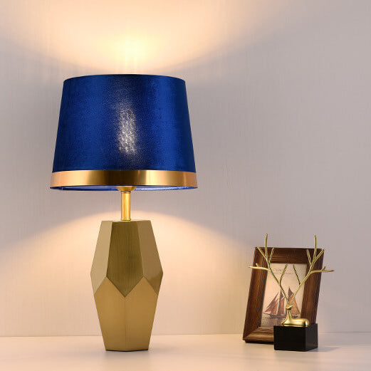 Luxury Art Fabric Metal Geometric Lamp — Push Button Switch / 220V-240V For UK/AU / Green