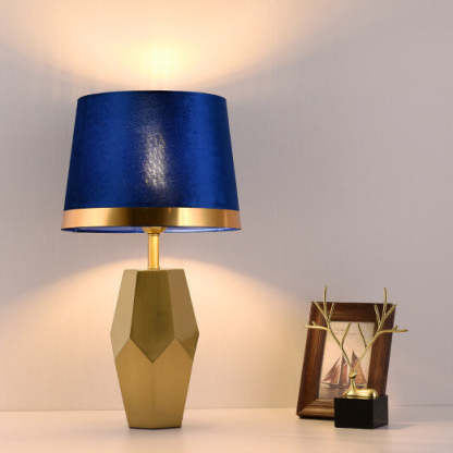 Luxury Art Fabric Metal Geometric Lamp — Push Button Switch / 220V-240V For UK/AU / Green
