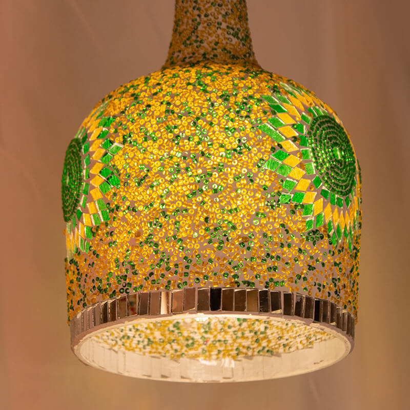 Modern Stained Glass Bottle Pendant Light