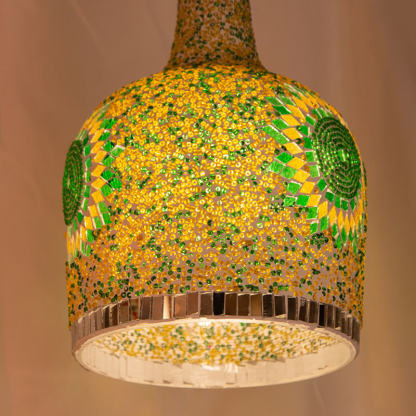 Modern Stained Glass Bottle Pendant Light