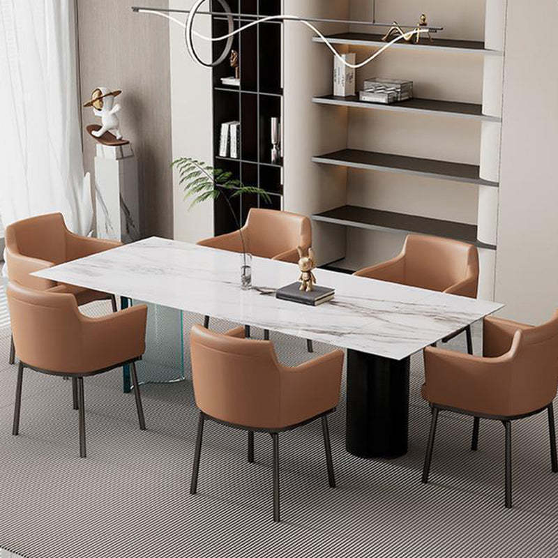 Minimalist Upholstered Leather Metal Dining Chair
