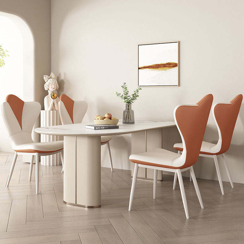 Petal Leather Upholstered Vanity Stool