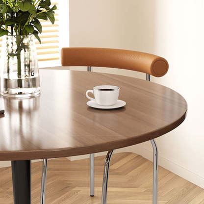Modern Faux Wood Grain Steel End Table — Wood Color