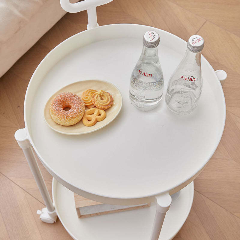 Minimalist Rotating 2-Tier Plastic Coffee Table
