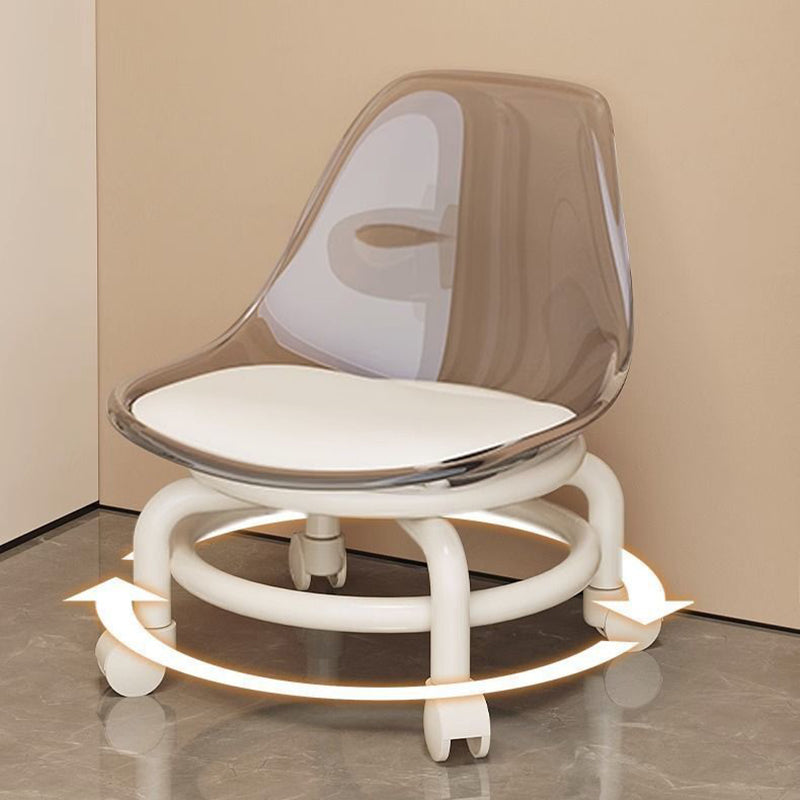 Minimalist Plastic Leather Rolling Chair