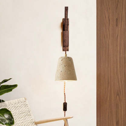 Japanese Wabi-Sabi Solid Wood Glass Horn Sconce