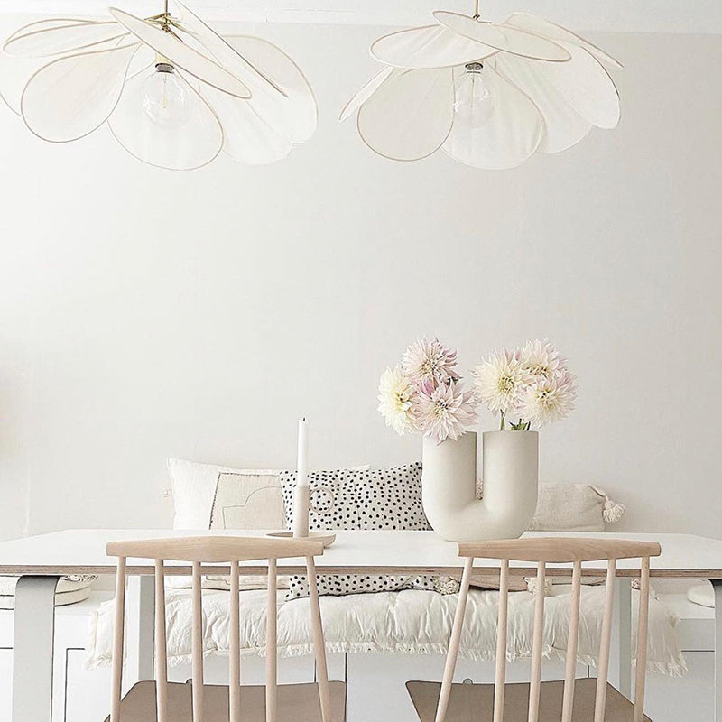 Contemporary Boho Petal Fabric Pendant Light