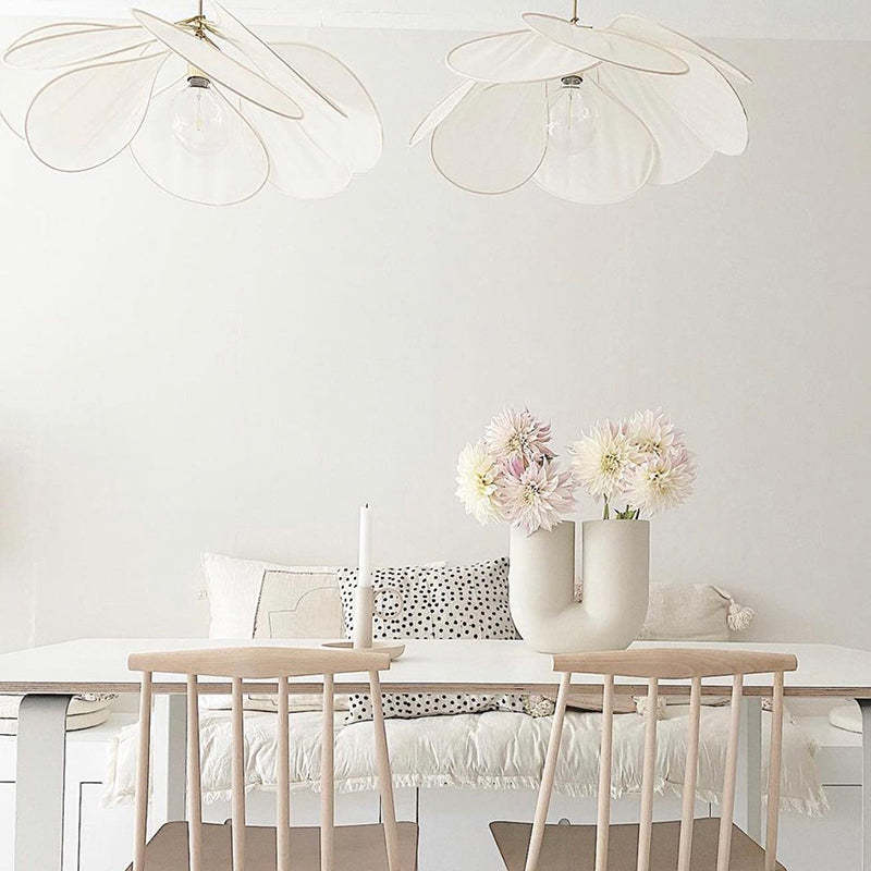 Contemporary Boho Petal Fabric Pendant Light