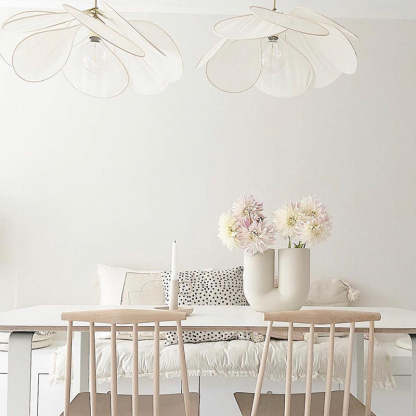 Contemporary Boho Petal Fabric Pendant Light
