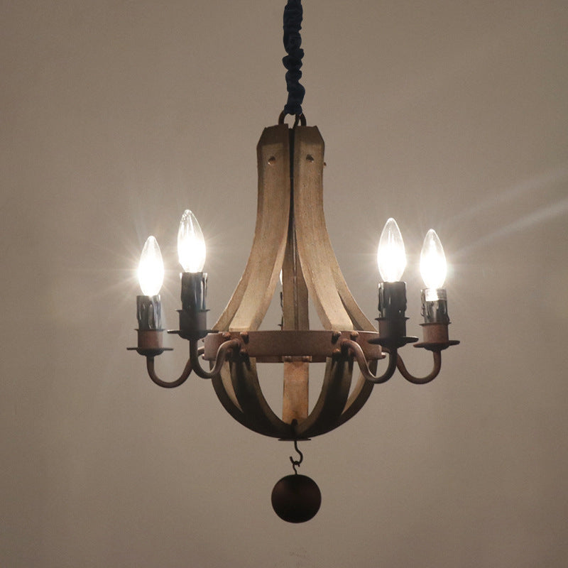 Rustic Branch Candle Holder Wooden Iron Chandelier