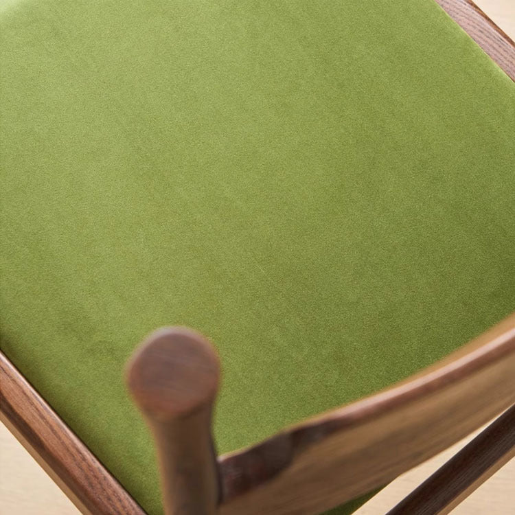 Scandinavian Square Wood Fabric Chair