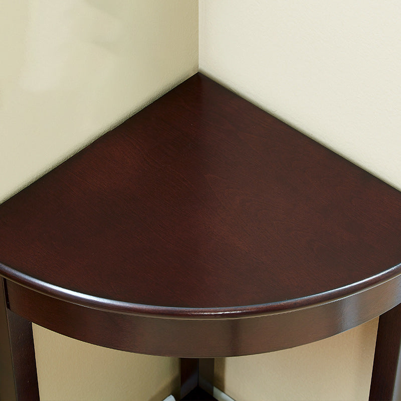 Retro Triangle Rubberwood 2-Tier Side Table
