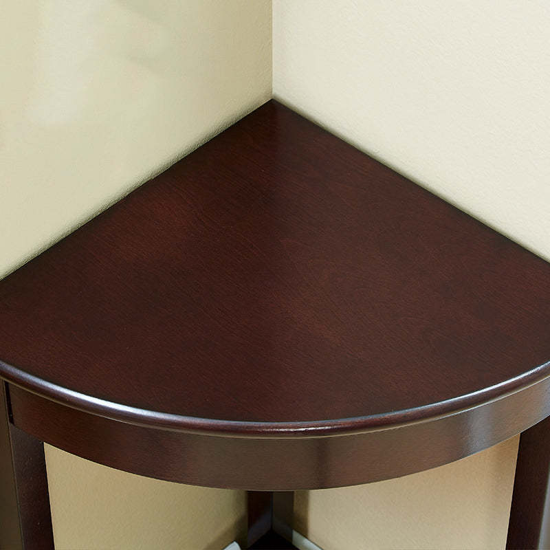 Retro Triangle Rubberwood 2-Tier Side Table