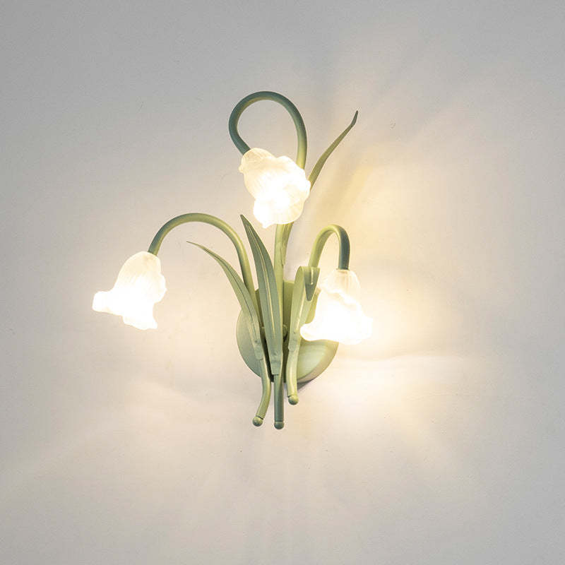 Contemporary Floral Iron Glass Sconce
