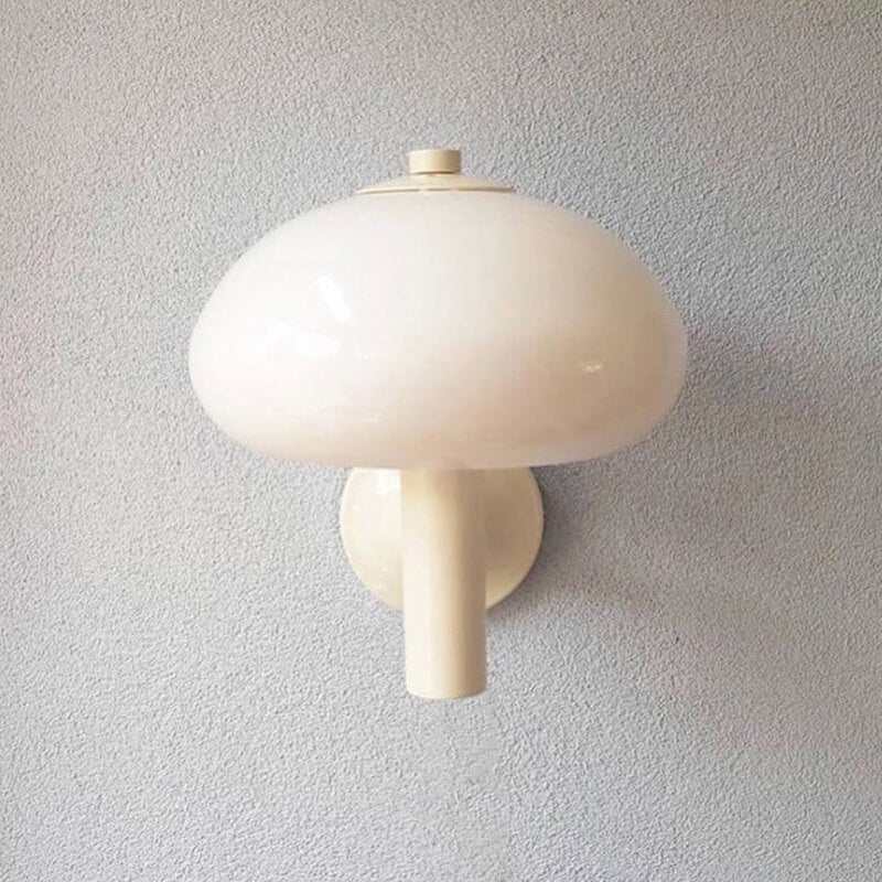 Nordic Vintage Milk Glass Dome Mushroom Sconce