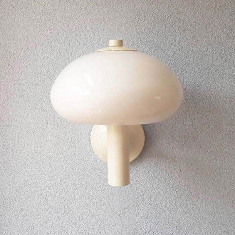 Nordic Vintage Milk Glass Dome Mushroom Sconce