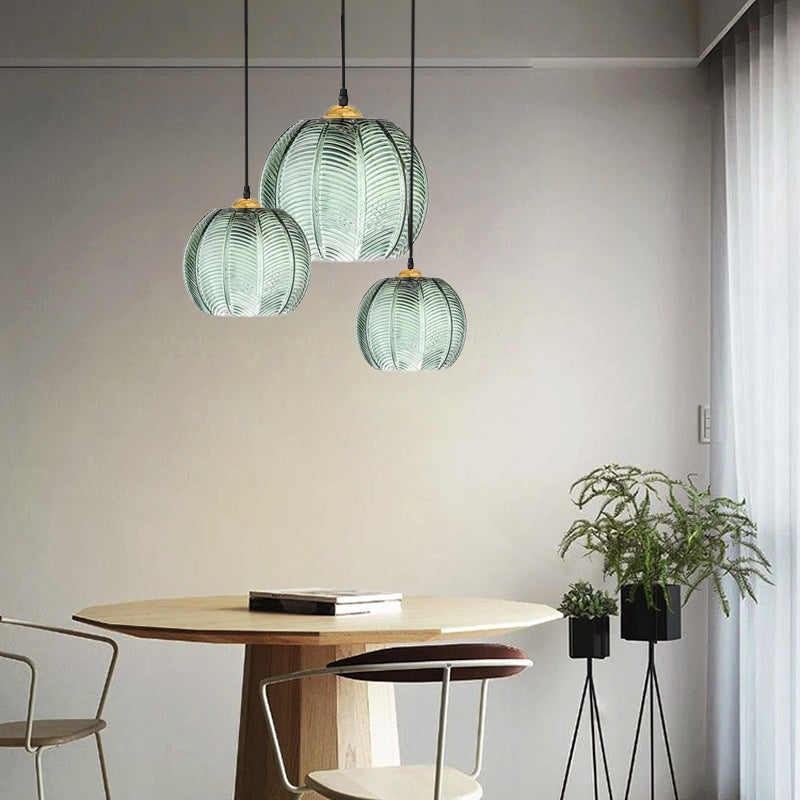 Green Leaf Glass Ball Pendant Light
