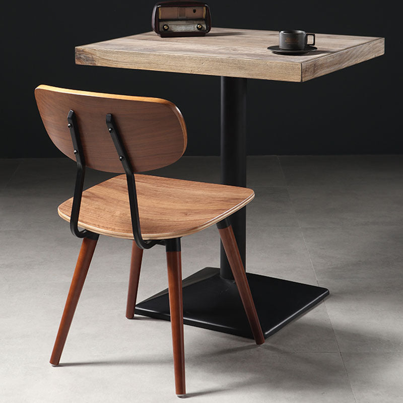Scandinavian Square Wood Iron Chair
