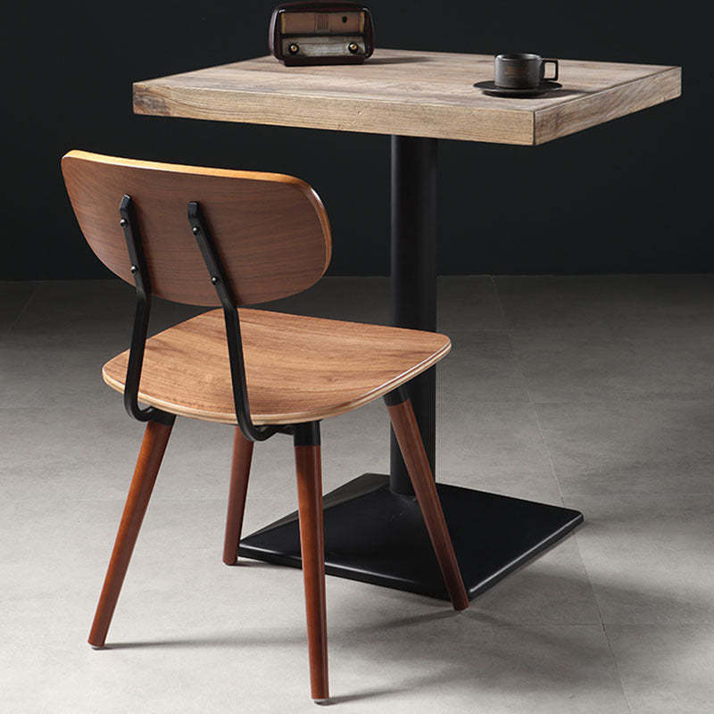 Scandinavian Square Wood Iron Chair