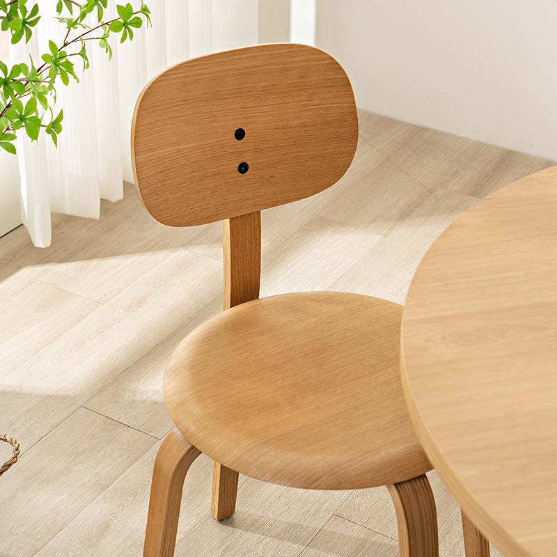 Minimalist Round Cushion Wood Dining Chair