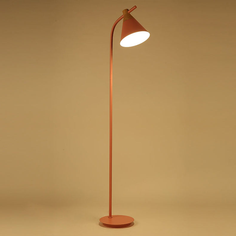 Cone macaron metal floor lamps for hallway — Matte Black / 220V-240V (UK/AU)