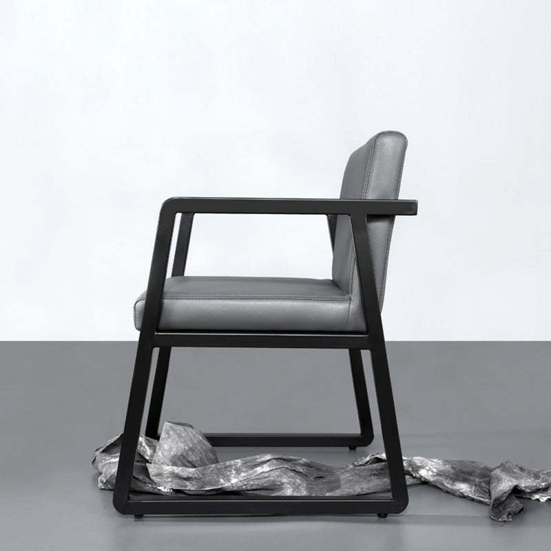 Minimalist PU Leather Steel Desk Chair
