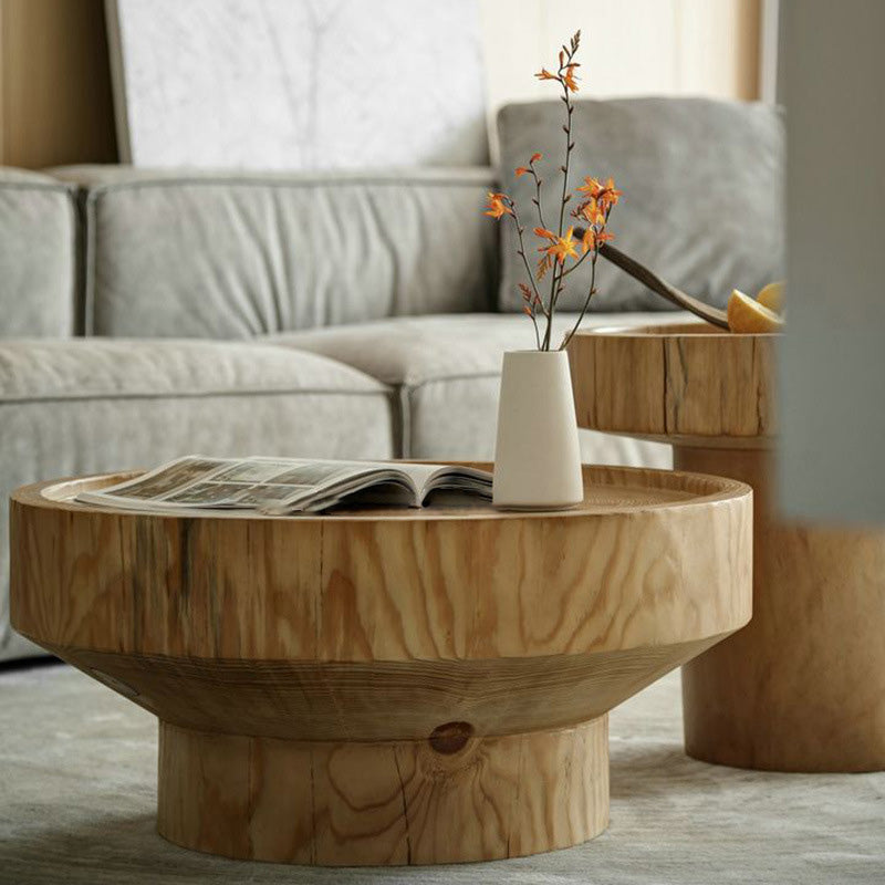 Japanese Round Wood Coffee Table