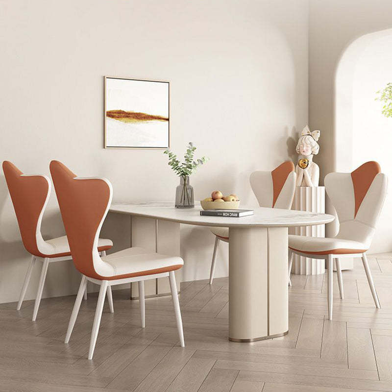 Petal Leather Upholstered Vanity Stool