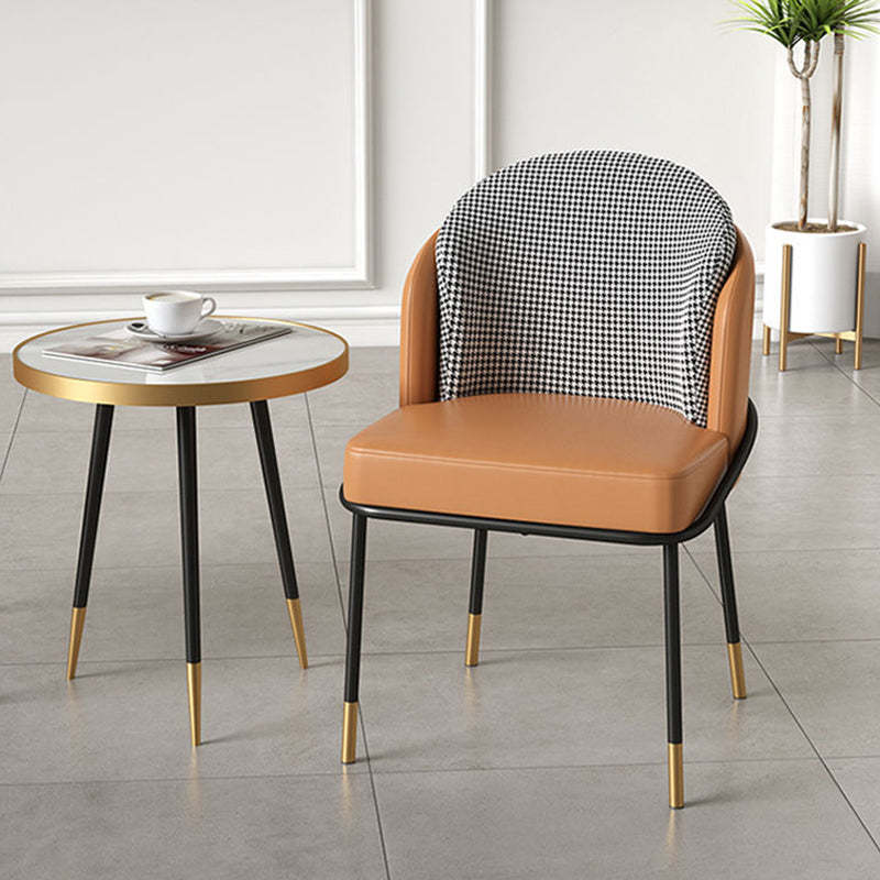 Modern Leather Fabric Curved Dining Chair