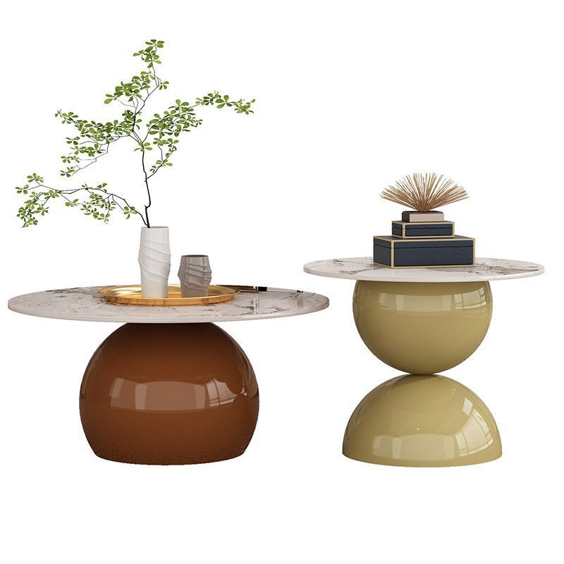 Nordic Geometric Rock Board Iron Coffee Table